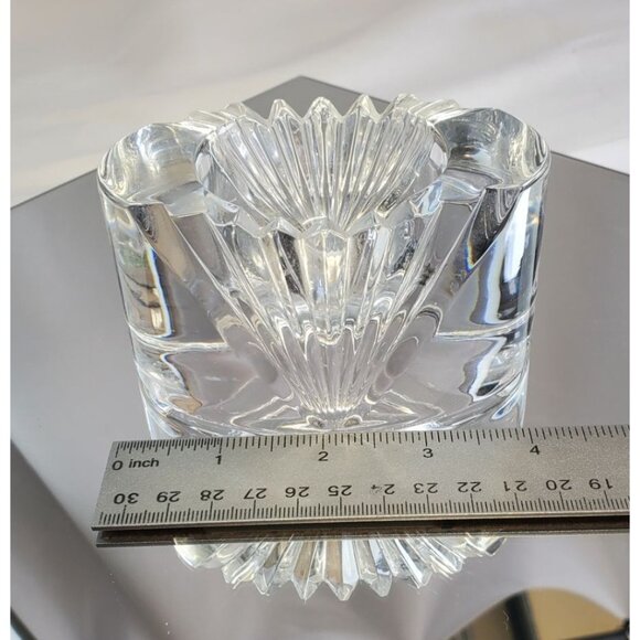 Vintage Mikasa Votive Candle Holder Lead Crystal Cut Clear Glass Heavy - Picture 5 of 7